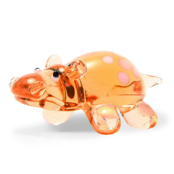 Small Glass Pink Hippo