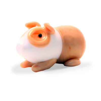 Small Glass Tan And White Guinea Pig