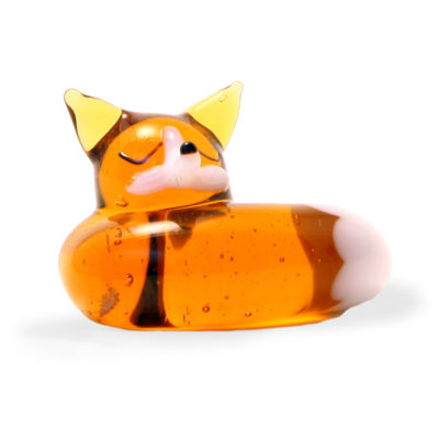 Small Glass Sleeping Fox