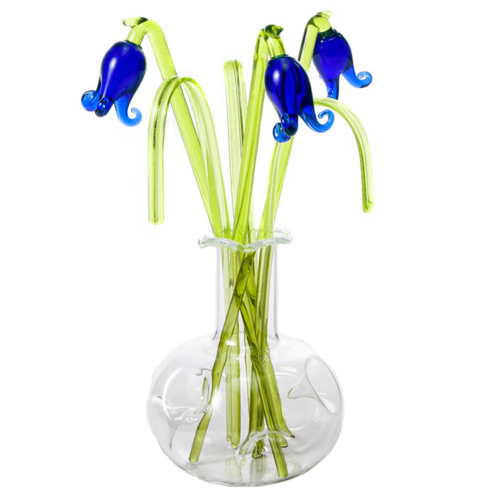 Glass Flower Bluebell in a Vase