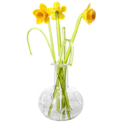 Glass Flower Daffodil in a Vase