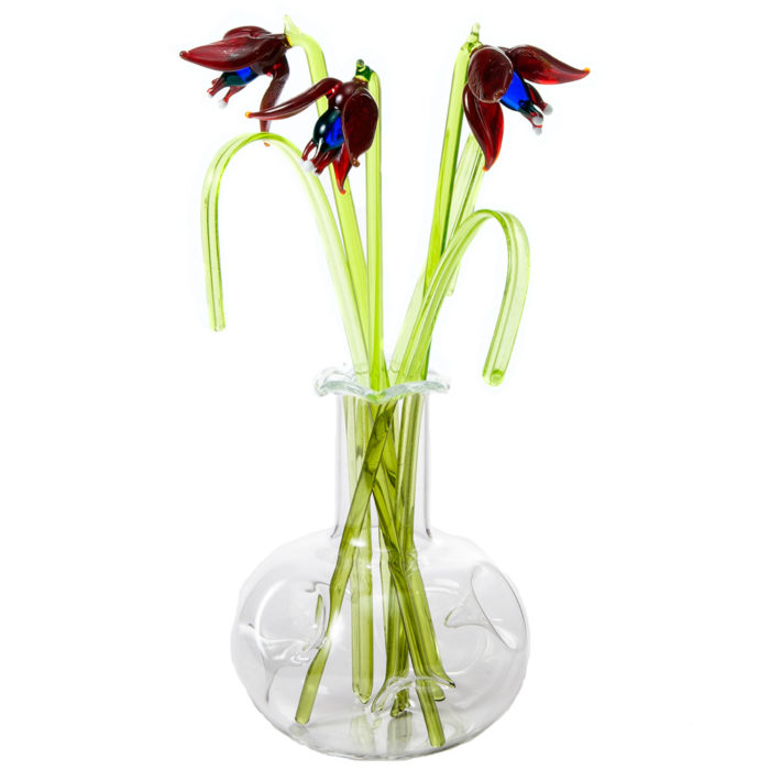 Glass Flower Fuchsia in a Vase