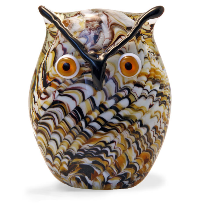 Large Glass Swirl Owl