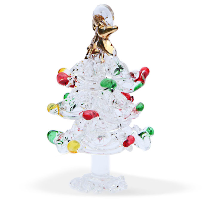 Multi Coloured Spun Glass Christmas Tree