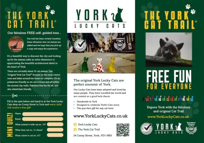 The York Cat Trail Map York Lucky Cats The York Cat Trail Map York Lucky Cats