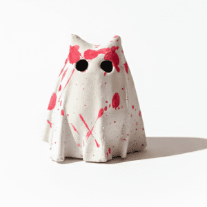 White & Red Frightening Feline